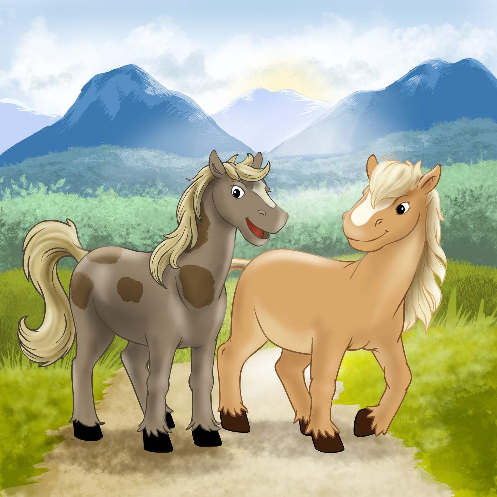 Sturmana Kinderbuch Illustration Nebenfiguren Ponies Max und Moritz